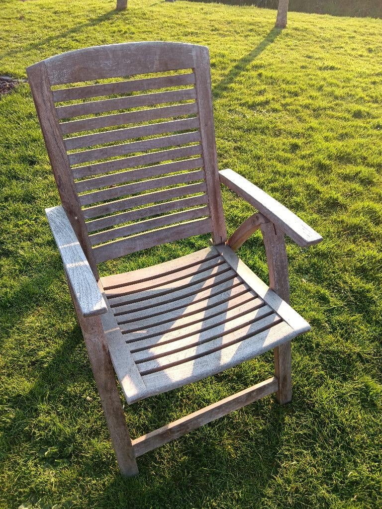 Hardhouten tuinstoel, Tuin en Terras, Ophalen, Gebruikt, Hout, Inklapbaar