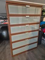 ladekast met 6 lades en melkglas fronten, Huis en Inrichting, Ophalen, 5 laden of meer, 100 tot 150 cm, 50 tot 100 cm