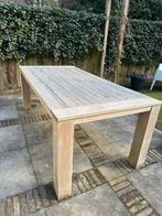 Teak batang tafel 200x100 cm, schoongemaakt, Ophalen, Gebruikt, Rechthoekig, Teakhout