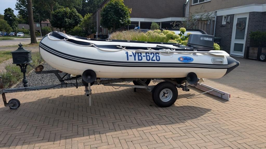 Allpa Sens350 rubberboot met aluminium bodem en Yamaha 20pk, Watersport en Boten, Rubberboten, Aluminium, Benzine, Minder dan 70 pk