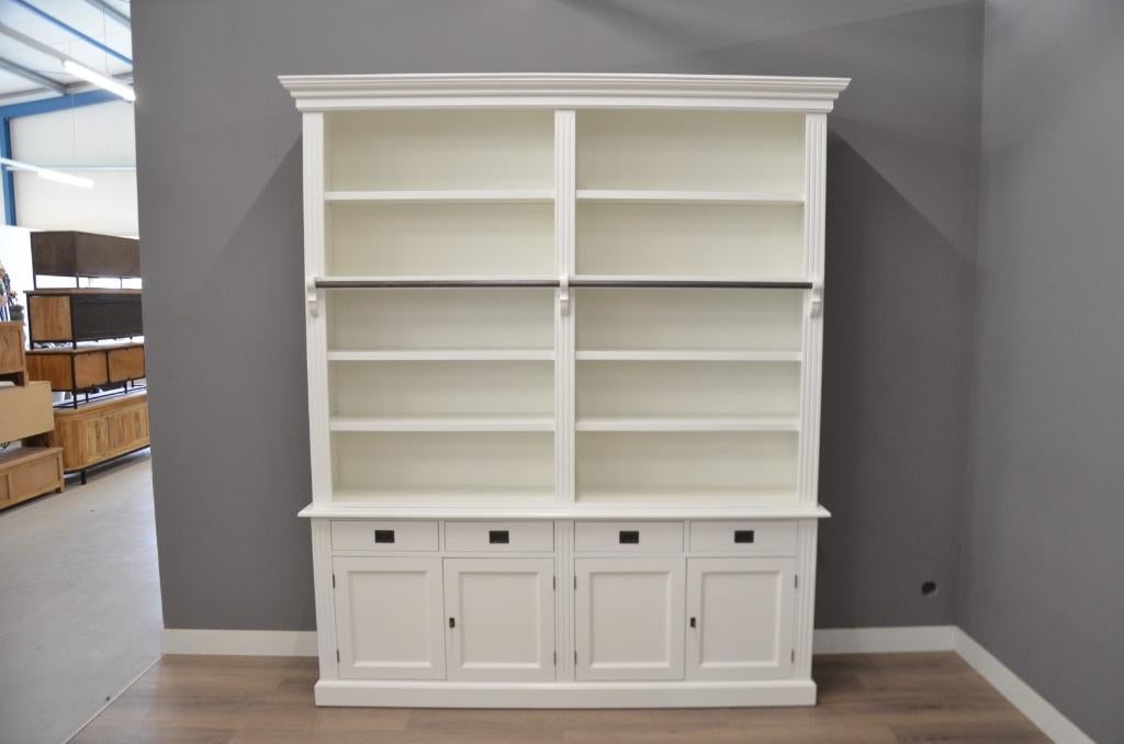 Witte boekenkast 200 cm, Huis en Inrichting, Kasten | Boekenkasten, Met deur(en), 200 cm of meer, Nieuw, Ophalen of Verzenden
