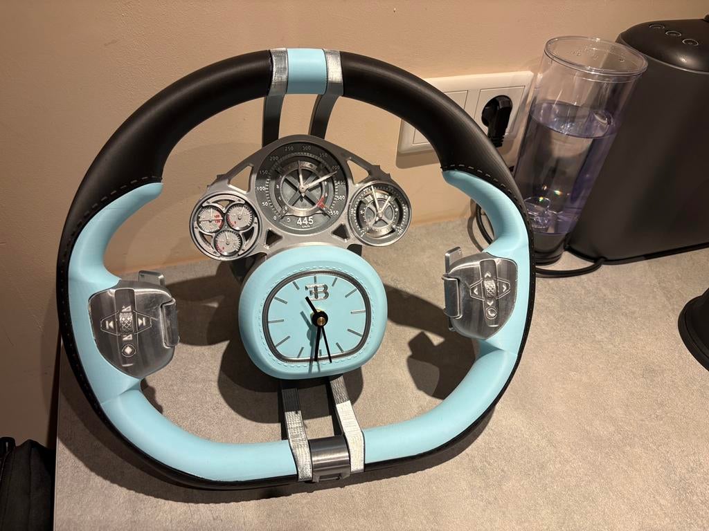 3d geprint Uniek design stuur / klok – echte eyecatcher!, Ophalen of Verzenden, Nieuw, Analoog, Wandklok