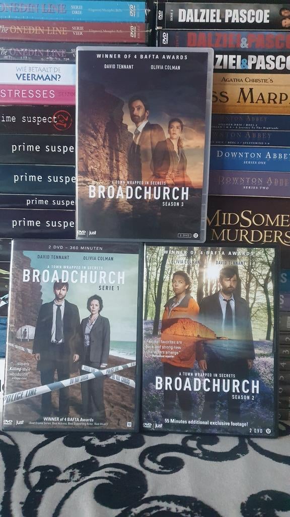 Broadchurch Complete Serie 1, 2 en 3 DVD Boxset, Gebruikt, Boxset, Drama, Ophalen of Verzenden
