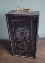 LEUKE BROCANTE HOUTEN WIJNKOFFER, Gebruikt, Ophalen of Verzenden, Minder dan 5 flessen, Minder dan 50 cm