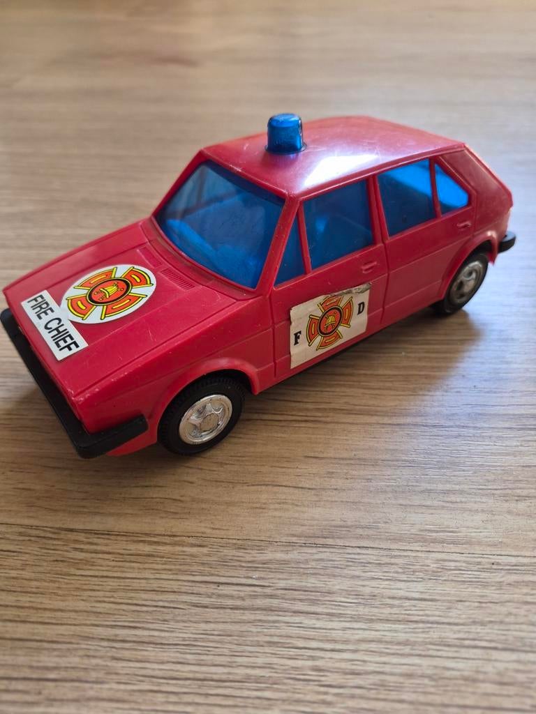 Rode vintage Jimson speelgoedauto "Fire Chief", Ophalen of Verzenden, Gebruikt