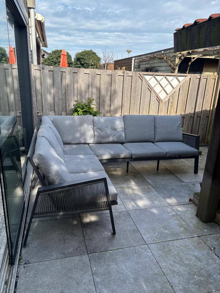 Lounge Diningset/Tuinset - met tafel, Tuin en Terras, Tuinsets en Loungesets, Ophalen, Gebruikt, 6 zitplaatsen, Aluminium