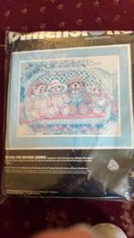 Borduurpakket beren 35x45 kussen of wandkleed, Ophalen of Verzenden, Zo goed als nieuw, Borduurpakket