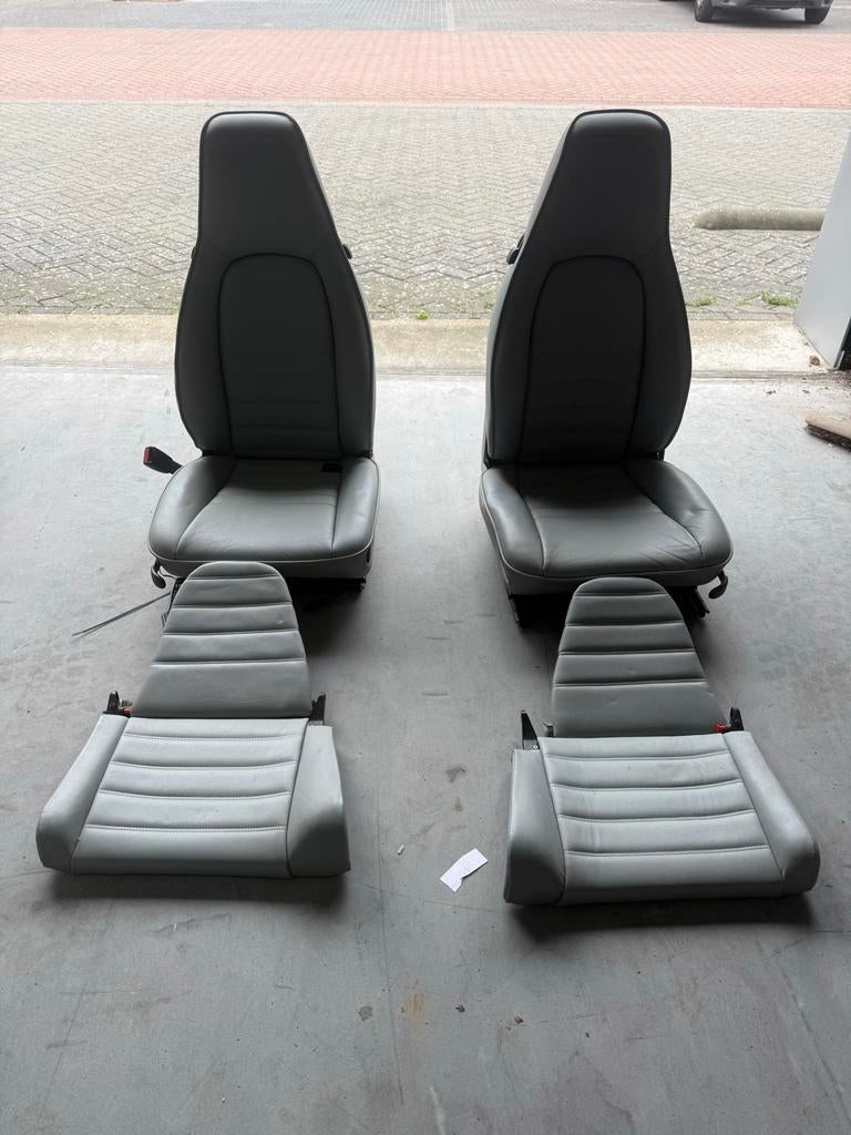 Porsche 911 964 993 Comfortstoelen +Achterzitjes Grijs Leder, Ophalen, Gebruikt, Porsche