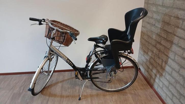 Nette fiets met kinderzitje en mand, Fietsen en Brommers, Fietsen | Dames | Damesfietsen, Zo goed als nieuw, Overige merken, 53 tot 56 cm