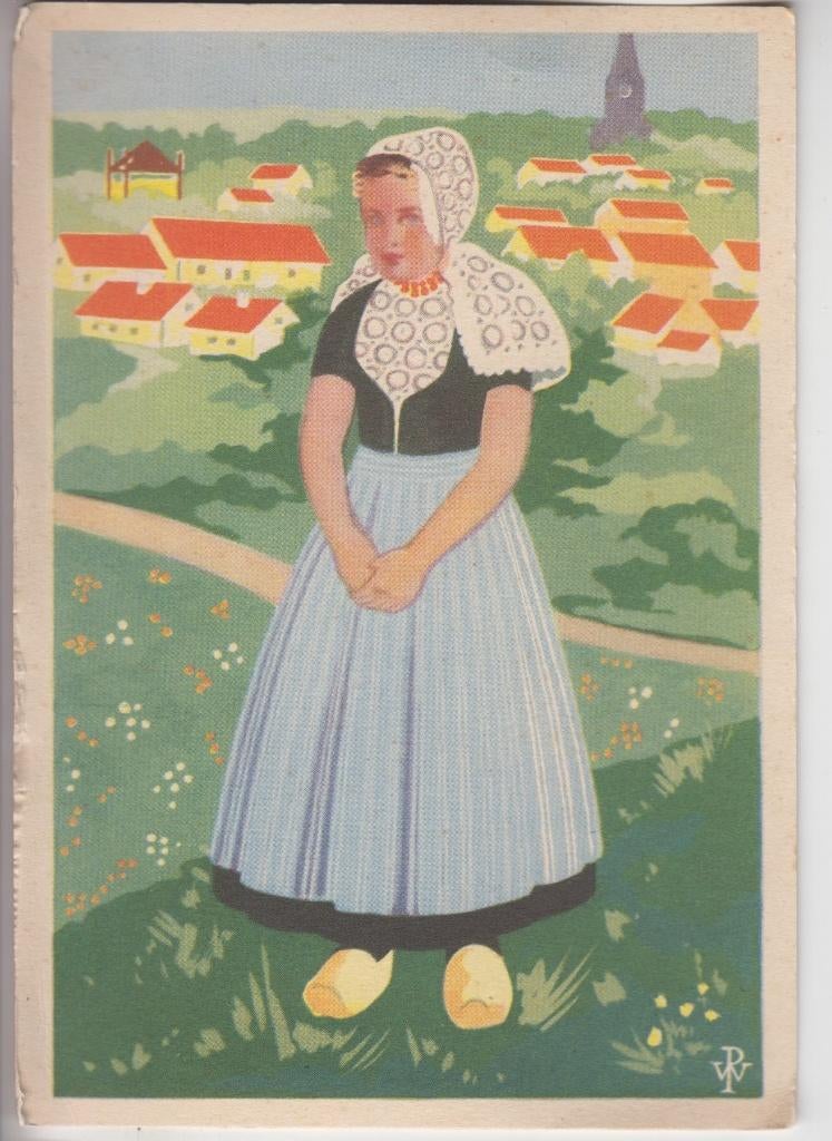 074 Klederdrachten Walchersch Meisje Klederdrachten B5, Verzenden, 1920 tot 1940, Ongelopen, Zeeland