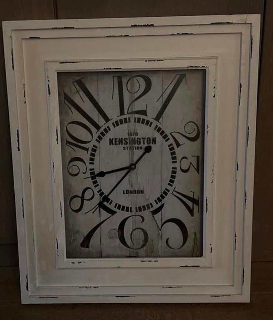 Vintage wandklok 'Kensington Station London' - Shabby Chic, Ophalen