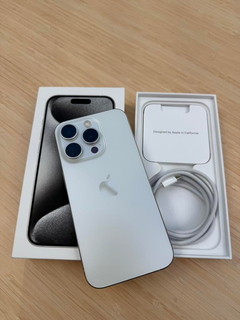 iPhone 15 Pro 128GB nette staat!, Ophalen, 89 %, Wit, Zonder simlock