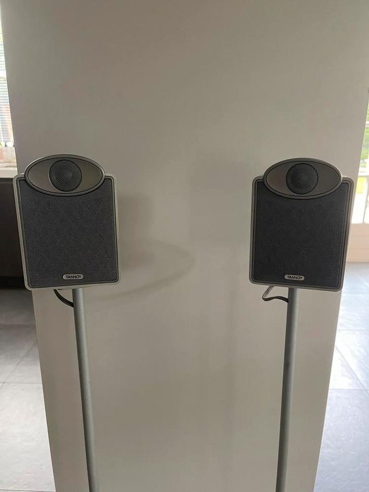 Tannoy Speakers op Vogels standaarden (ca. 1 meter hoog), Audio, Tv en Foto, Luidsprekers, Gebruikt, Front, Rear of Stereo speakers