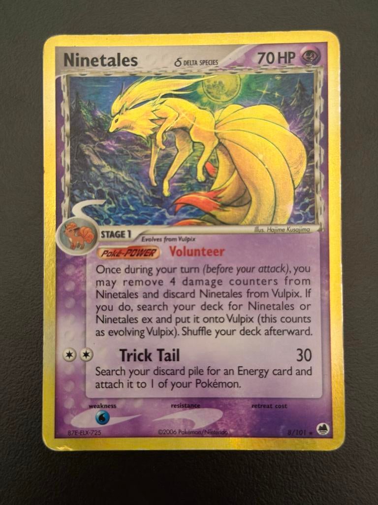 Pokemon kaart - Ninetales Delta Species 8/101, Ophalen of Verzenden, Gebruikt, Losse kaart, Foil