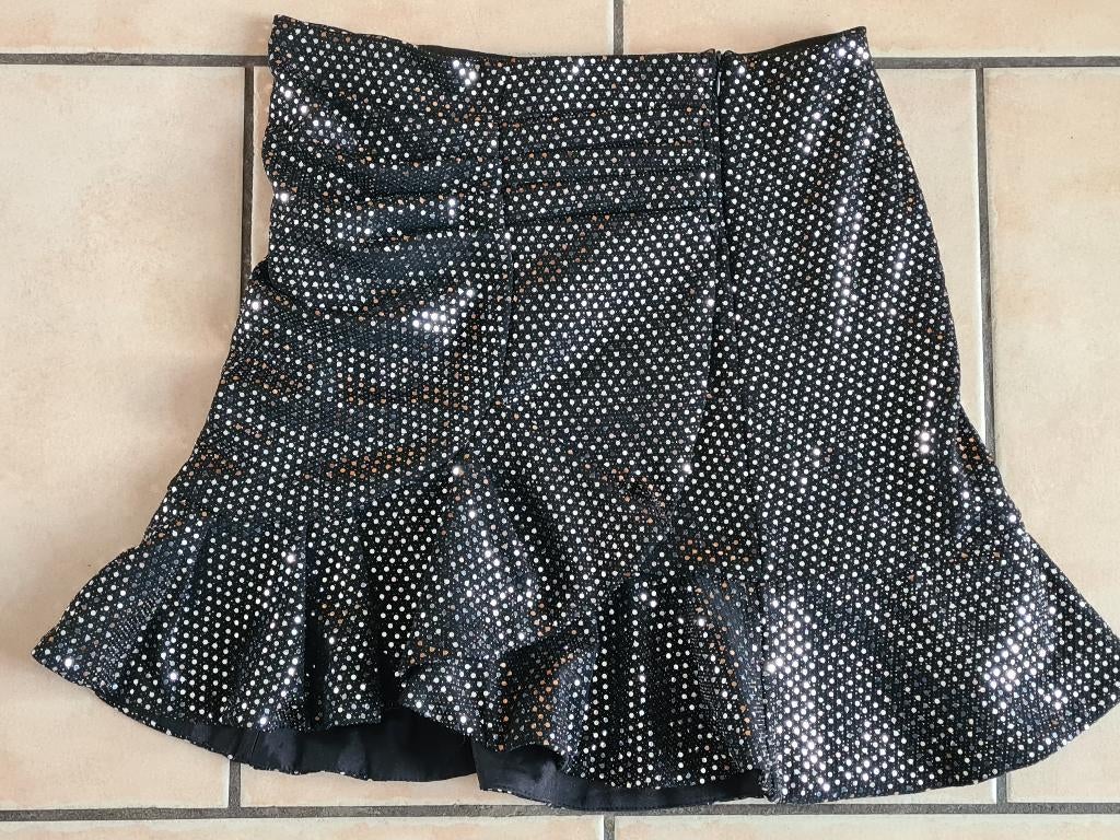 Een zwart/glitter rokje maat S van Loavies, Zwart, Ophalen of Verzenden, Zo goed als nieuw, Maat 36 (S)