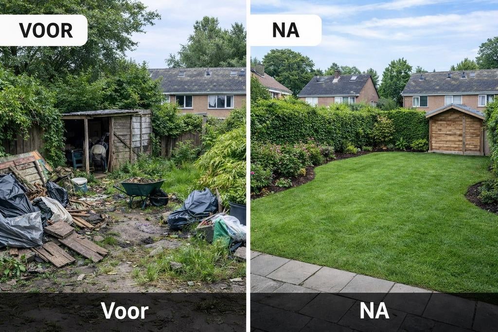 Tuin volledig opruimen & weer netjes maken!, Ophalen of Verzenden