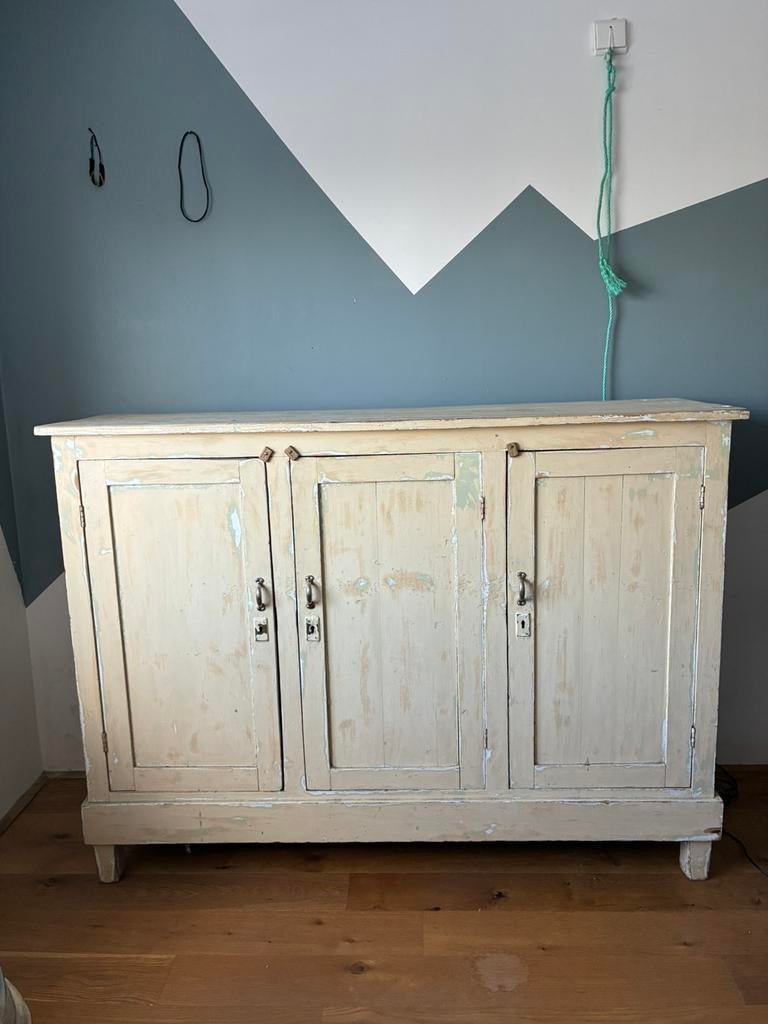 Mooie authentieke Brocante kledingkast / dressoir, Ophalen, Overige materialen, 100 tot 150 cm, 25 tot 50 cm