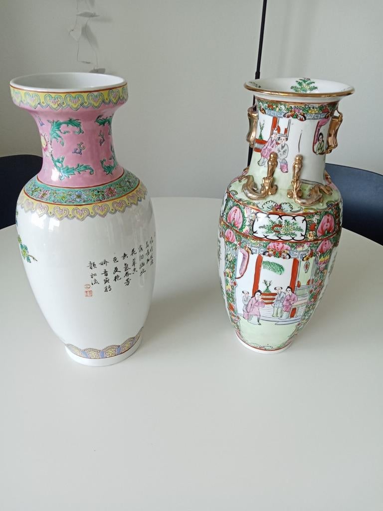 2 grote vintage Chinese vazen, Antiek en Kunst, Antiek | Vazen, Ophalen