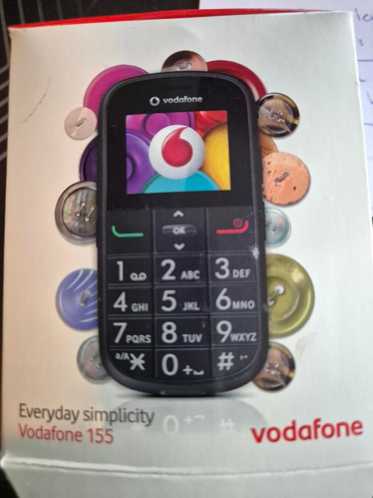 Vodafone 155 seniorentelefoon, Telecommunicatie, Mobiele telefoons | Overige merken, Ophalen of Verzenden, Nieuw, Geen camera