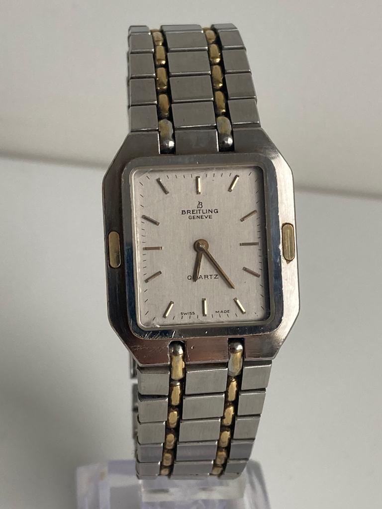 Breitling Geneve Quartz Tank Vintage Horloge, Staal, Met bandje, Breitling, Polshorloge