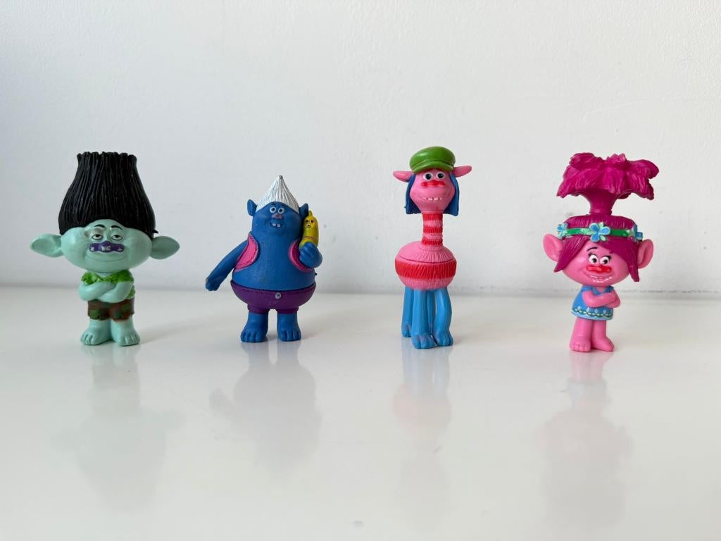 Figuur, poppetje, taarttopper Trolls o.a. Biggie, Poppy, Ophalen of Verzenden, Zo goed als nieuw