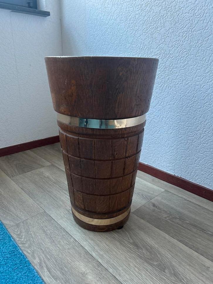 Antieke houten paraplubak, Huis en Inrichting, Woonaccessoires | Paraplubakken, Gebruikt, Hout, Ophalen