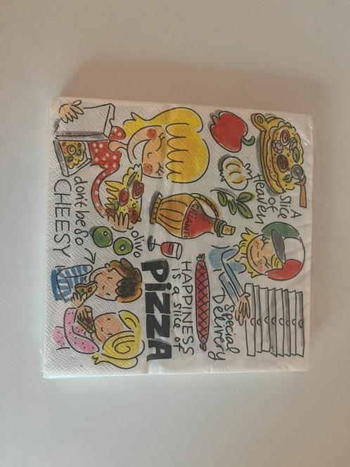 Blond Amsterdam “pizza” servetten, Huis en Inrichting, Keuken | Textiel, Nieuw, Ophalen
