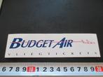 sticker budget air vliegtickets, Ophalen, Zo goed als nieuw