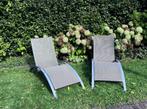 Twee ligstoelen, Tuin en Terras, Ligbedden, Ophalen, Gebruikt, Metaal, Verstelbaar