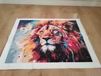 Geschilderde canvas leeuw, Huis en Inrichting, Woonaccessoires | Schilderijen, Tekeningen en Foto's, Nieuw, Ophalen of Verzenden