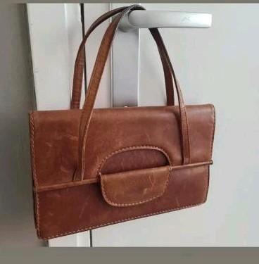 Een geweldige lederen retro tas (verwegen en kok) jaren 60, Sieraden, Tassen en Uiterlijk, Tassen | Damestassen, Gebruikt, Handtas