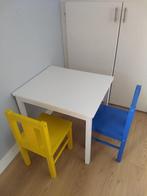 Ikea houten kindertafel en gele kinderstoel, Ophalen, Gebruikt, Tafel(s) en Stoel(en)