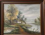 Schilderij van A. Plasman, Landschap met huisje, Ophalen of Verzenden