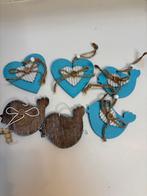 Houten Decoratie Hangertjes Vogels & Hartjes - Set van 6, Ophalen of Verzenden, Zo goed als nieuw