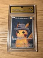 Pikachu with grey velt hat 10 graded, Ophalen of Verzenden, Nieuw, Losse kaart