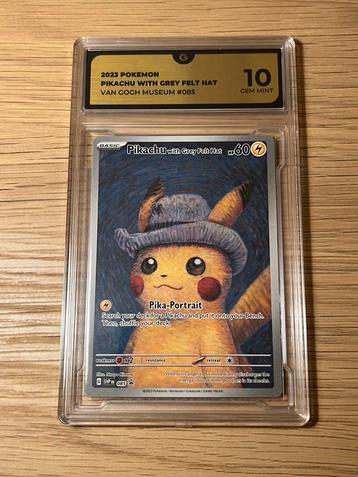 Pikachu with grey velt hat 10 graded beschikbaar voor biedingen