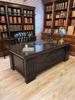 Statig President Directiebureau Mahonie Zwart Leer 220x110, Ophalen, Zo goed als nieuw, Gosem engelstraat, Chesterfield junkie