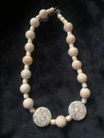 Witte Kralen Ketting Vintage Stijl, Ophalen of Verzenden, Gebruikt, Wit, Overige materialen