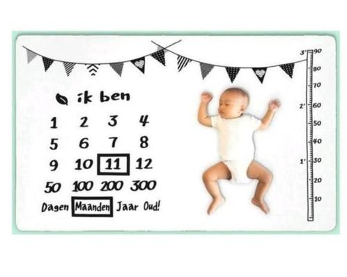 Mijlpalen deken, groei indicator, wit fleece deken., Kinderen en Baby's, Kraamcadeaus en Geboorteborden, Nieuw, Kraamcadeau, Ophalen of Verzenden