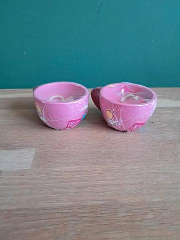 De Groene Merel houten theekopjes Hema roze nieuw! beschikbaar voor biedingen