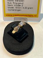 Gouden Ring | Vlinder | Zirkonia | 18K | 4.20 Gram | Goud, Sieraden, Tassen en Uiterlijk, Ringen, Ophalen of Verzenden, Zo goed als nieuw