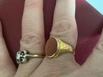 Vintage gouden bewerkte ring Goudsteen edelsteen, 18 k goud, Verzenden, 19 tot 20, Zo goed als nieuw, Dame of Heer