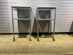 2 Tafeltjes op wieltjes - 55x55x103cm, Huis en Inrichting, Tafels | Bijzettafels, Ophalen, Zo goed als nieuw, Rechthoekig