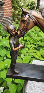 MEISJE MET PAARD / Bronzen beeld, Ophalen of Verzenden