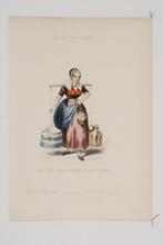 Melkmeisje uit de omgeving van Amsterdam - Gravure 1850-1863, Antiek en Kunst, Verzenden