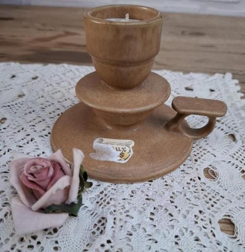 Franse Vieux gres kandelaar, ook geschikt voor theelichtjes, Antiek en Kunst, Curiosa en Brocante, Ophalen of Verzenden