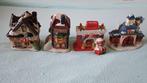 Kersthuisjes 4 stuks van steen, Diversen, Kerst, Ophalen of Verzenden, Zo goed als nieuw