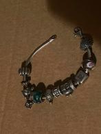 Zilveren pandora bedelarmband met diverse bedels, Sieraden, Tassen en Uiterlijk, Ophalen, Gebruikt, Zilver, Met bedels of kralen