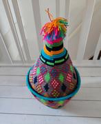 Wollen berbermand met deksel, Ophalen of Verzenden, Zo goed als nieuw, Rond, Riet