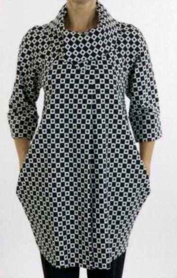 Ribkoff elegant jasje zwart /wit 3/4 mouw grote kraag M beschikbaar voor biedingen